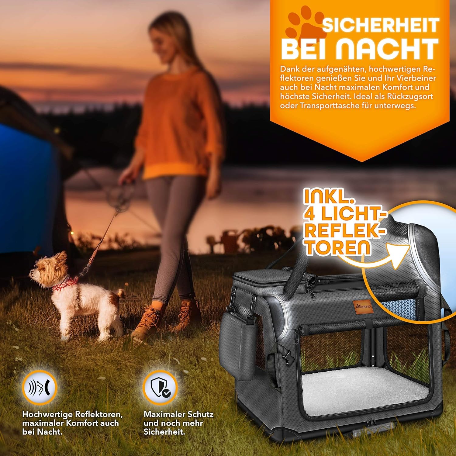 TRESKO® Hondenbench - Hondenbox - Transportbox - 61x42x42 - M - Antraciet