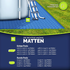 Tillvex® Zwembadtegels - Ondertegels - Ondervloer - Blauw