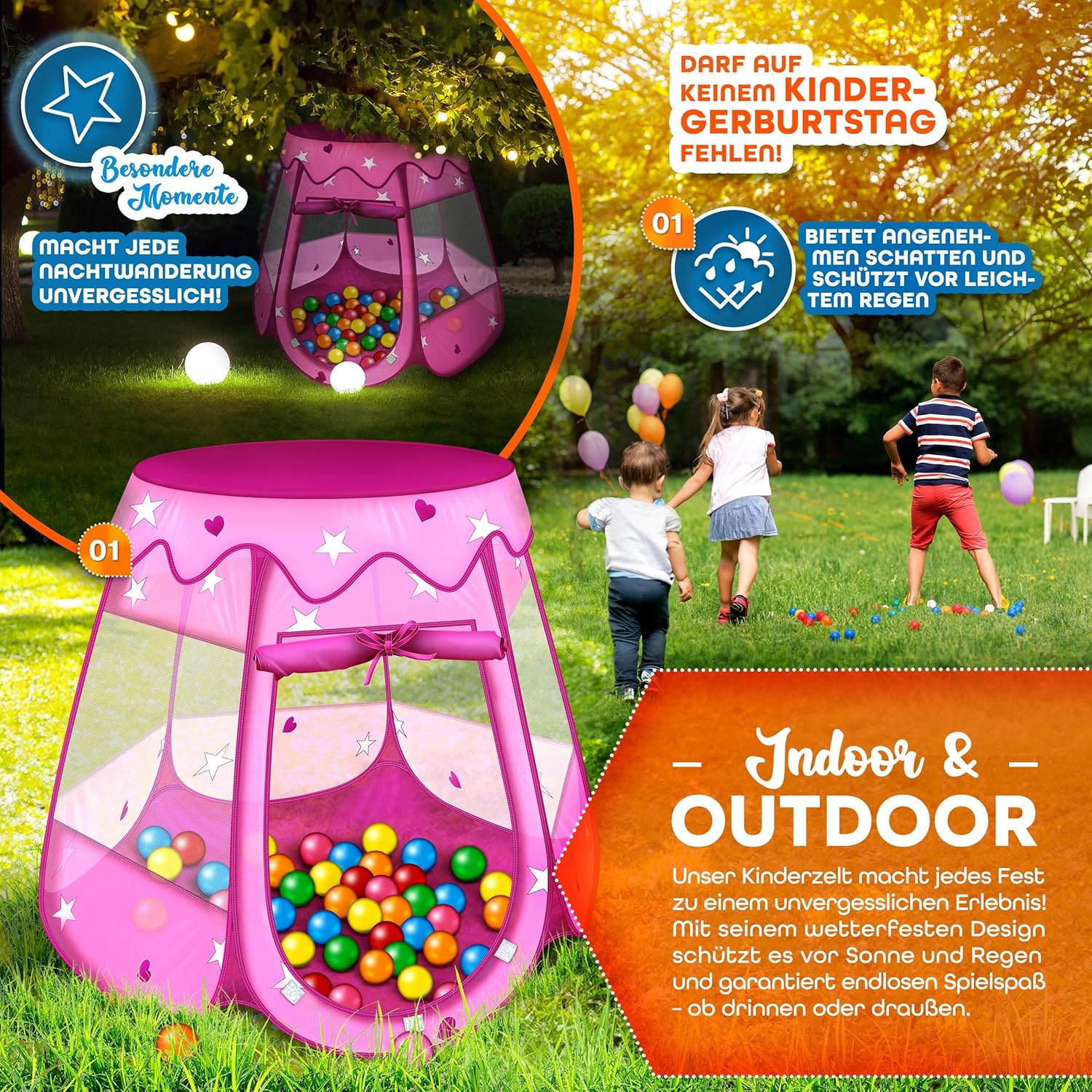 KIDUKU® Speeltent - Kindertent - Speelhuisje - Roze