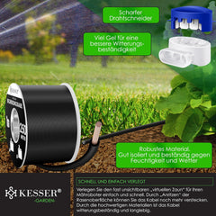 KESSER® Begrenzingskabel - 250 meter - Zwart