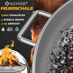 KESSER® Vuurschaal - Vuurkorf - Ø80cm - Zilver