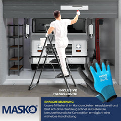 MASKO® Trapladder - Huishoudtrap - Keukentrap - Anti-Slip - Zwart