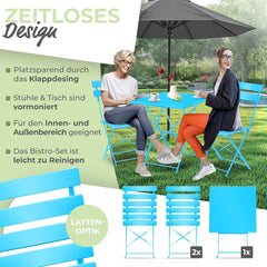 KESSER® Bistroset 2 Persoons - Tuinstoelen - Tuinset - Blauw