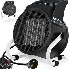 MASKO® Elektrische verwarming, ventilatorkachel, bouwverwarming, keramische warmtestraler, elektrische verwarming met thermostaat, elektrische verwarming met 3 warmtestanden, verwarmingsventilator