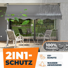 KESSER® Klemluifel - Balkonluifel zonder boren - 200cm - Verstelbaar - Grijs