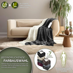 sinnlein® Elektrische deken met automatische uitschakeling, 200 x 180 cm, elektrische warmtedeken met 9 temperatuurniveaus, knuffeldeken, wasbaar, bed, bank, elektrische deken, met