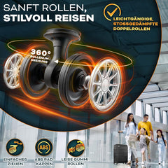 Kofferset - 3 delig - Trolley - Reiskoffer set - Zwart - Tillvex®