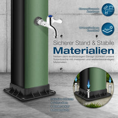 Tillvex® Buitendouche - Tuindouche - Solar - 40L - Groen