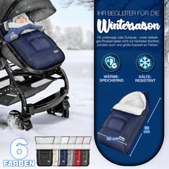 KIDUKU® Wintervoetenzak voor kinderwagen, buggy, babyzitje, blauw