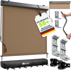 Klemluifel - Balkon luifel - Verticale luifel - 140x250 cm - Taupe - Tillvex®