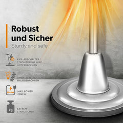 Terrasverwarmer - Infrarood Verwarming - Elektrisch - Heater - 2500W - Zilver - TRESKO®