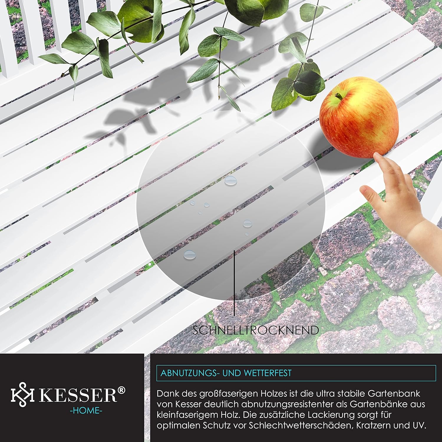 KESSER® Tuinbank weerbestendig - Tweepersoons - Wit