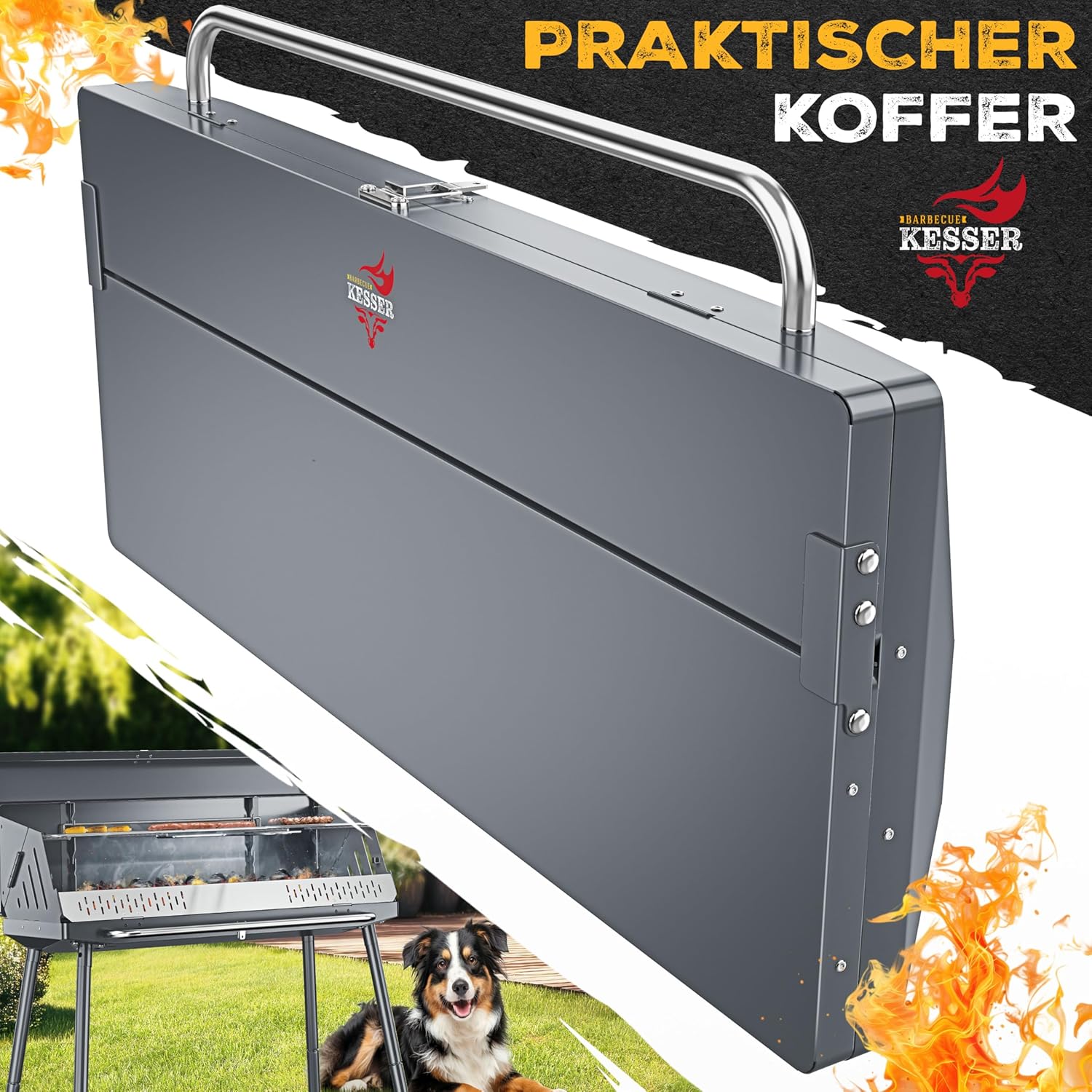 KESSER® XL Houtskoolbarbecue - BBQ - Zilver