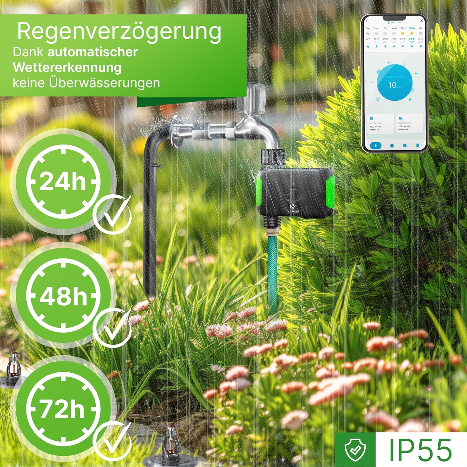 KESSER® Irrigatiebesturing - Irrigatiesysteem - Zwart •