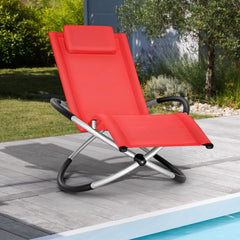 Ligbed - Ligstoel - Zonnebed - Relaxstoel - Rood - Tillvex®