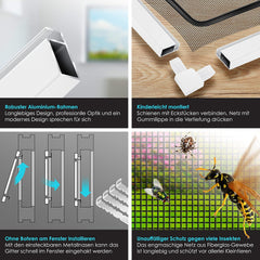 KESSER® KESSER® Kesser Raamhor - 80x100cm - Vliegenhor - Wit