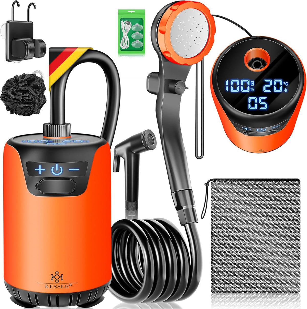 KESSER® Campingdouche - Tuindouche - Mobiele douche - Oranje