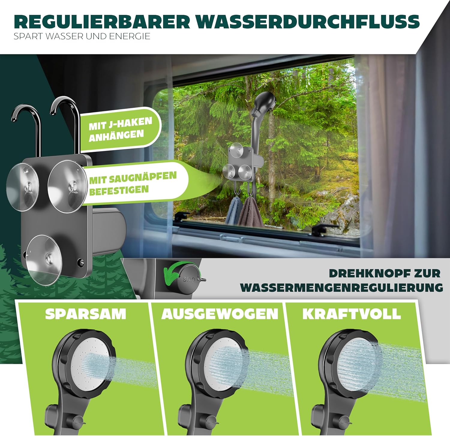 KESSER® Campingdouche - Tuindouche - Mobiele douche - Zwart