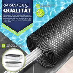 Tillvex® Zwembad zonnezeil - Afdekzeil - 600x400cm - Zwart