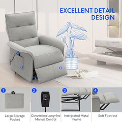 Fauteuil met armleuning - Relaxfauteuil - Relaxstoel - Elektrisch - Lichtgrijs - X1AG-V2 - FLEXISPOT