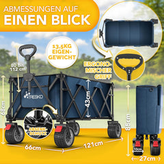 Bolderkar - Opvouwbaar - Bolderwagen  - Blauw - TRESKO®