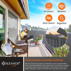 KESSER® Balkonscherm - Zichtdoek - Balkondoek - 160x300cm