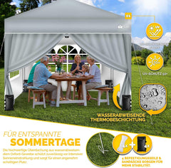 Zijwand voor paviljoen - 3x3m - 2 stuks - Grijs - Tillvex®