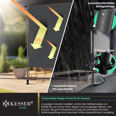 KESSER® Klemluifel - Balkonluifel - Zonwering - 120x310 cm - Antraciet