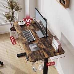 Zit sta bureau - Elektrisch - Verstelbaar - 120x60 cm - Bruin - SANODESK