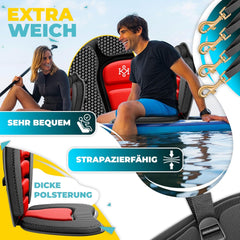 KESSER® Kajakzitting - voor SUP Board - 32x38cm - Rugleuning 51x45cm