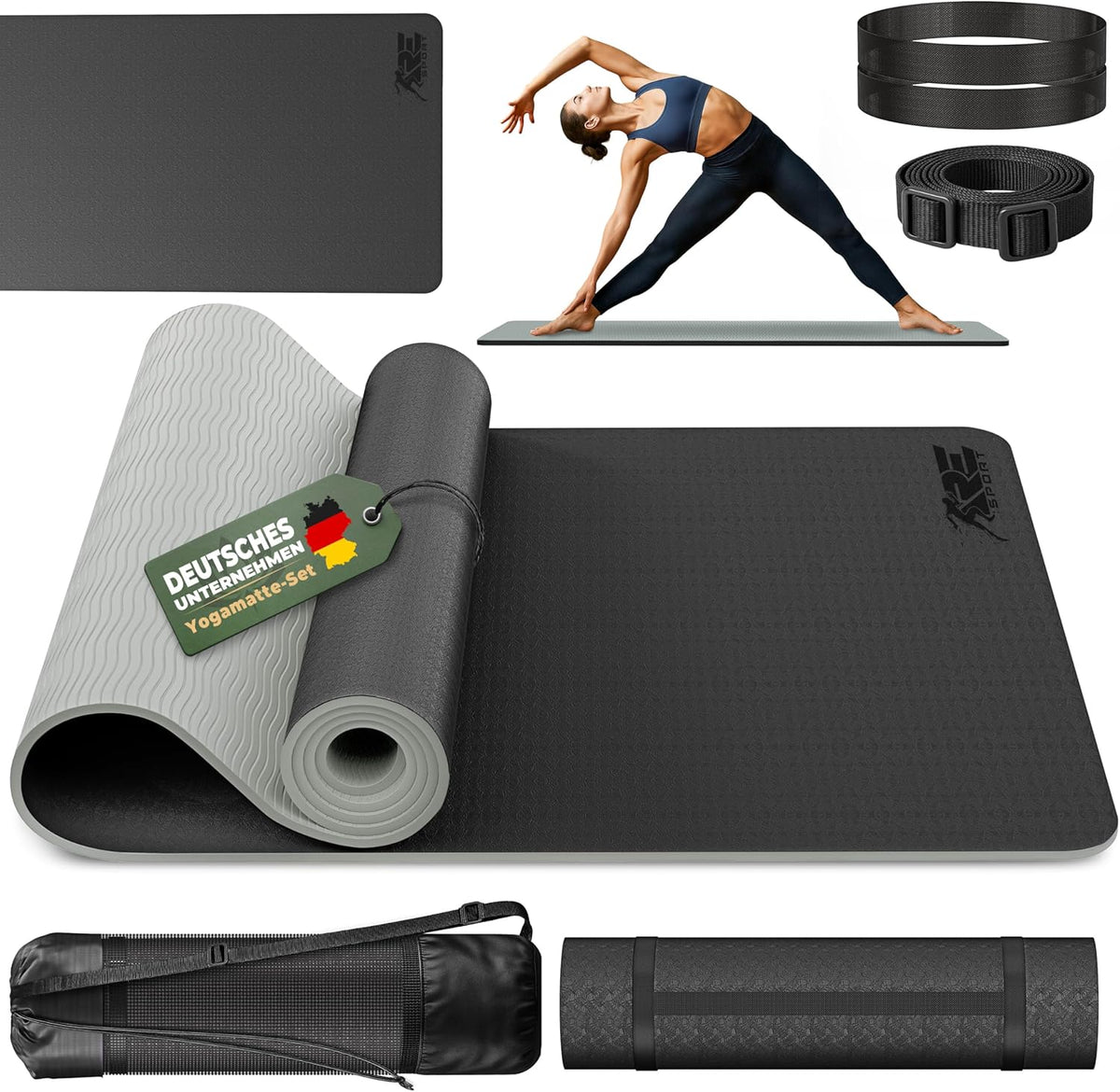 Yoga mat - Fitness mat - Sport mat - Anti slip - Extra dik - Zwart
