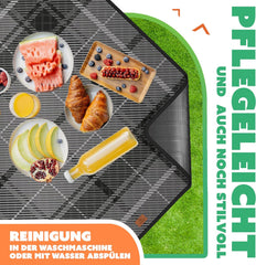 KESSER® Picknickkleed - Waterdicht - 200x200 cm - Wasbaar - Grijs