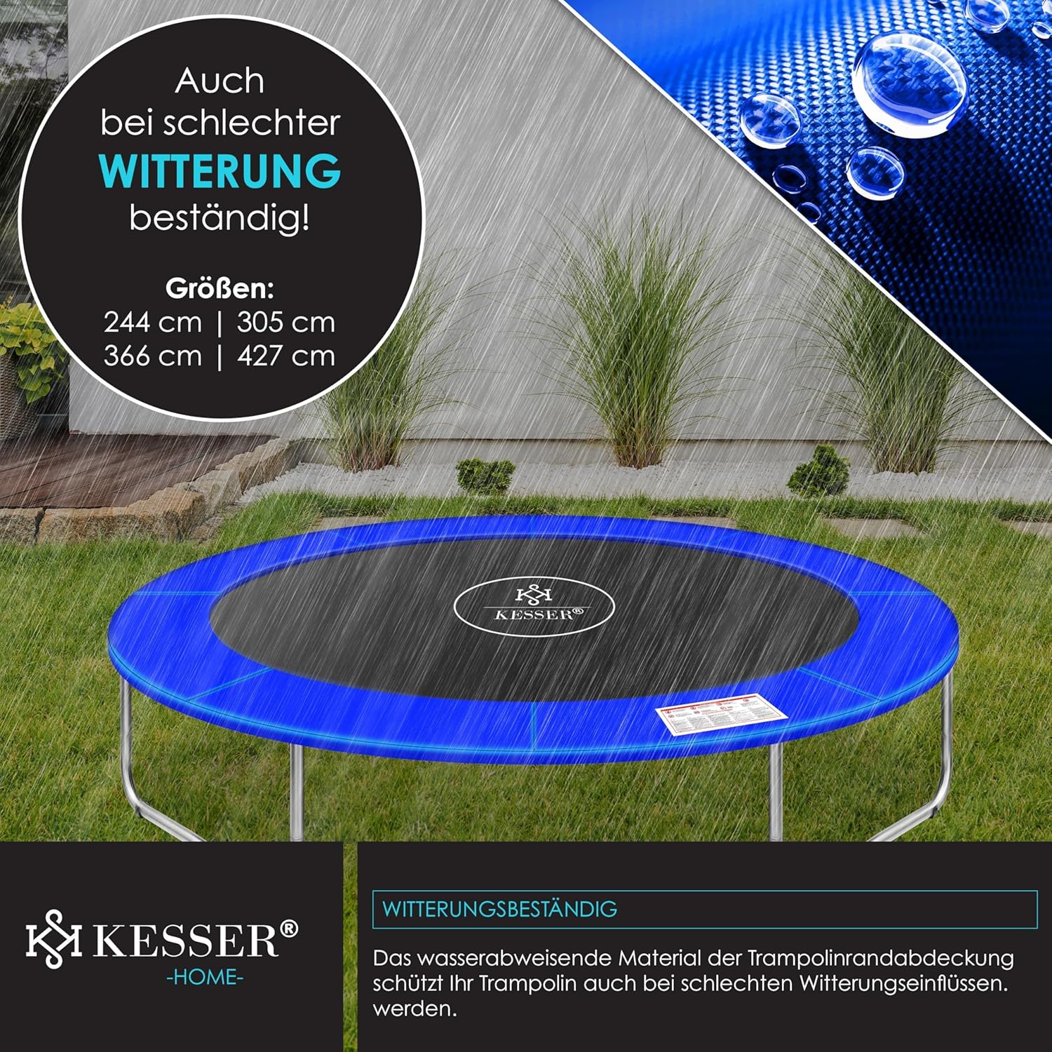 KESSER® Trampoline Randafdekking - Rand - Ø305cm - Blauw