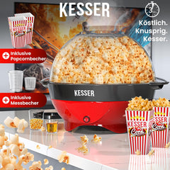 KESSER® Popcornmachine - Popcornmaker - 800W - 5,5L - Rood