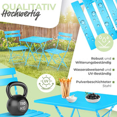 KESSER® Bistroset 2 Persoons - Tuinstoelen - Tuinset - Blauw