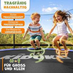 Springmat - Springdoek - Trampoline - 244 cm - Zwart - KIDUKU