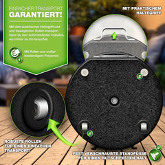 Parasolvoet - Parasolstandaard - Graniet - 27 kg - Grijs - Tillvex®