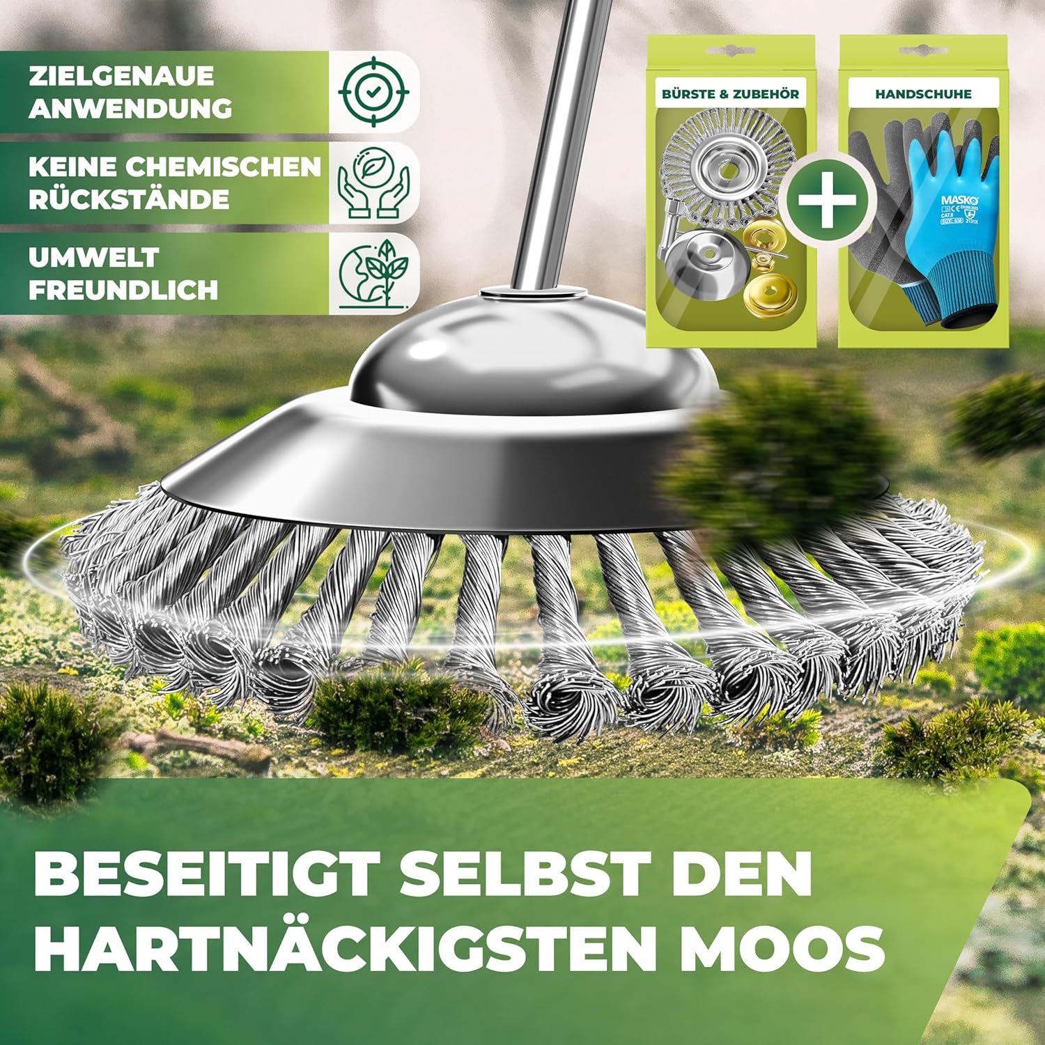 MASKO® Onkruidborstel voor bosmaaier - RVS Borstel