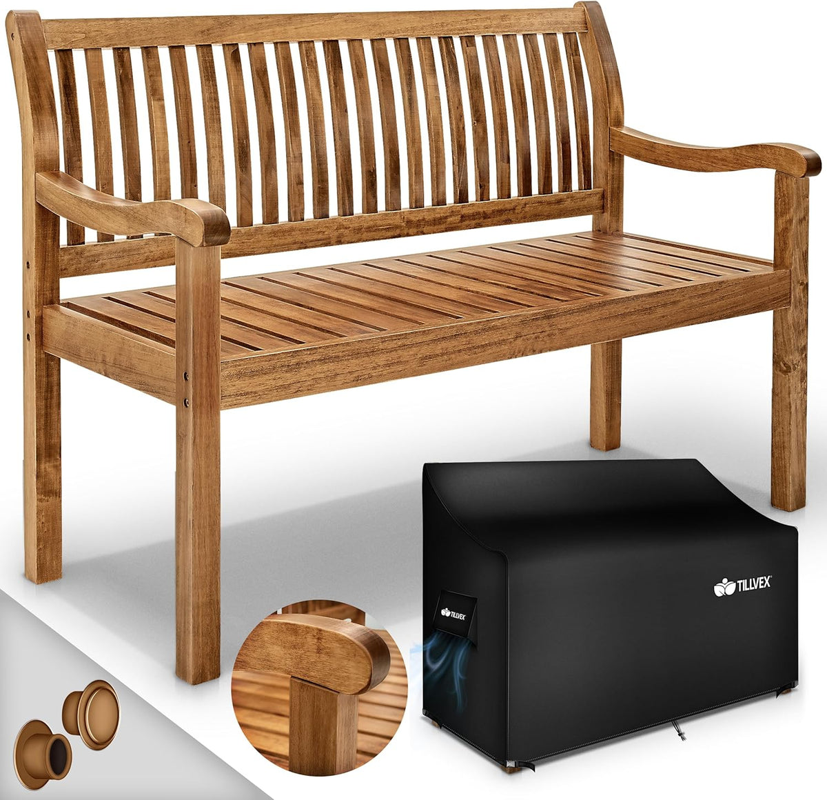 Houten Tuinbank - Weerbestendig - Zitbank - Bruin - Tillvex®