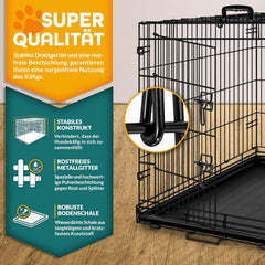 Hondenbench - Hondenren - Bench voor honden - 62x45x52 cm - Zwart - Tresko
