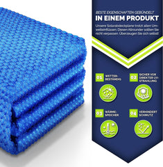 Tillvex® Zwembad zonnezeil - Afdekzeil - 700x400cm - Blauw