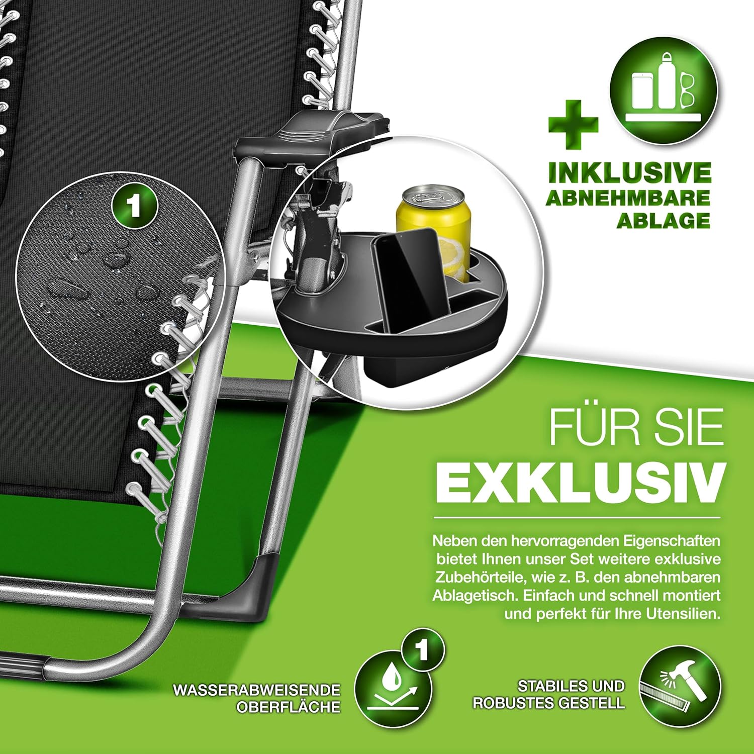 Tuinstoel - Ligstoel - Verstelbaar - Opvouwbaar - Blauw - Tillvex®