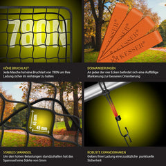 KESSER® Aanhangernet met spankabel - 2x3m - Zwart