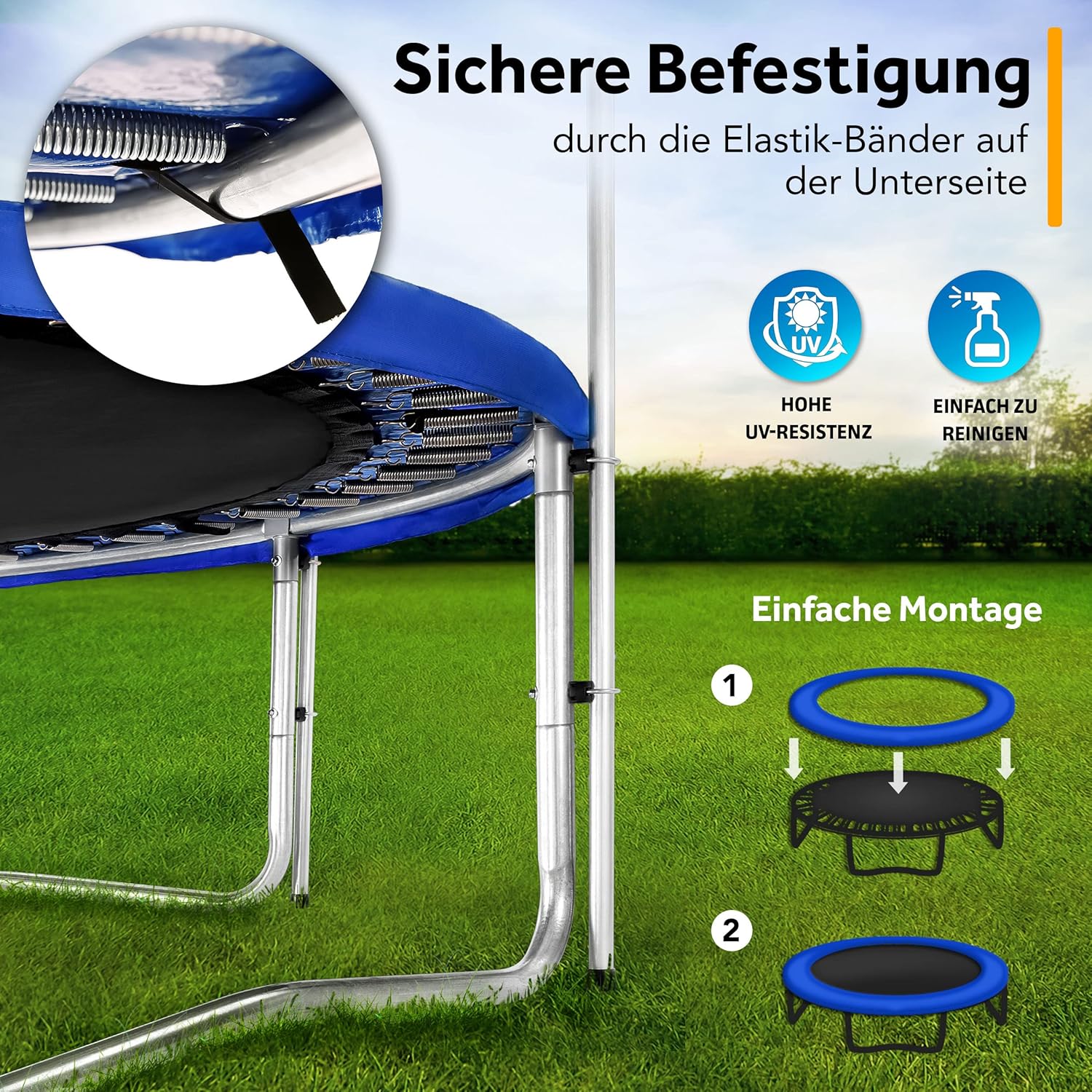 Kiduku Trampoline Randafdekking - Rand - Ø244cm - Blauw