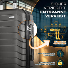 Kofferset - 3 delig - Trolley - Reiskoffer set - Antraciet - Tillvex ®