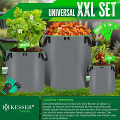 KESSER® 5x Plantenzak - 20L - Plantenzakken - Grijs