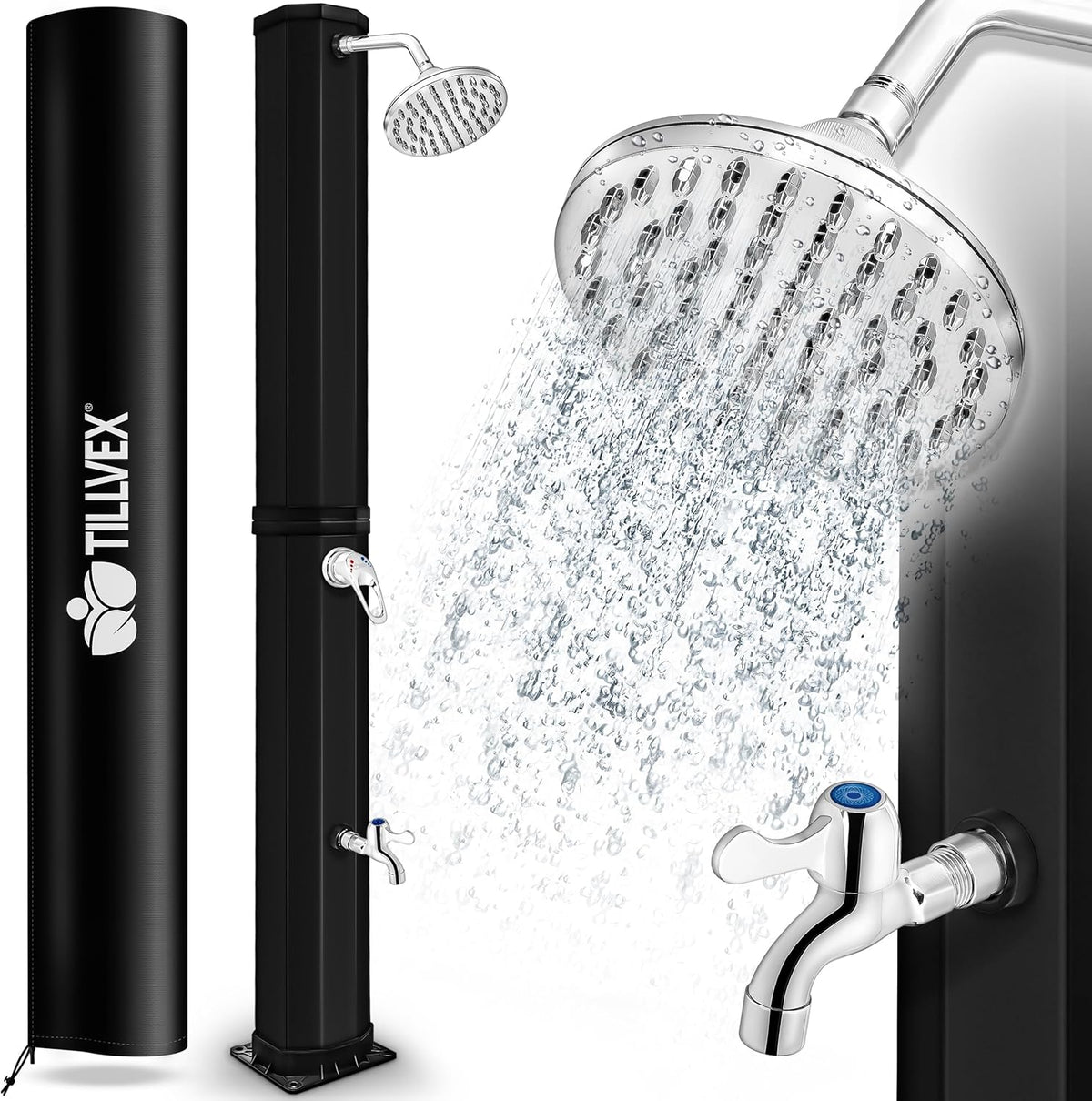 Tillvex® Buitendouche - Tuindouche - Solar - 35L - Zwart