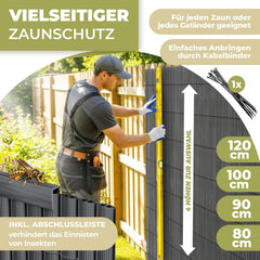 Balkonscherm - Balkondoek - Privacydoek - Zichtbreeknet - Zichtdoek -  100x400 cm - Antraciet - KESSER®