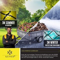 KESSER® Aanhangernet met spankabel - 1,5x2,7m - Zwart