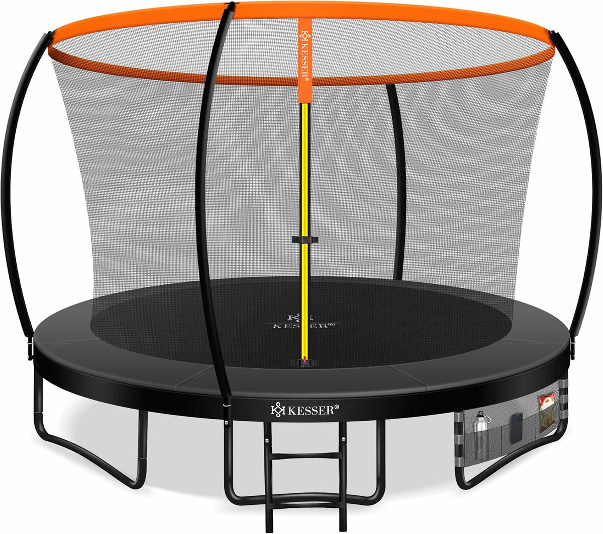 KESSER® Trampoline Ø305 cm - Veiligheidsnet en Ladder - tot 150 kg belasting - Oranje